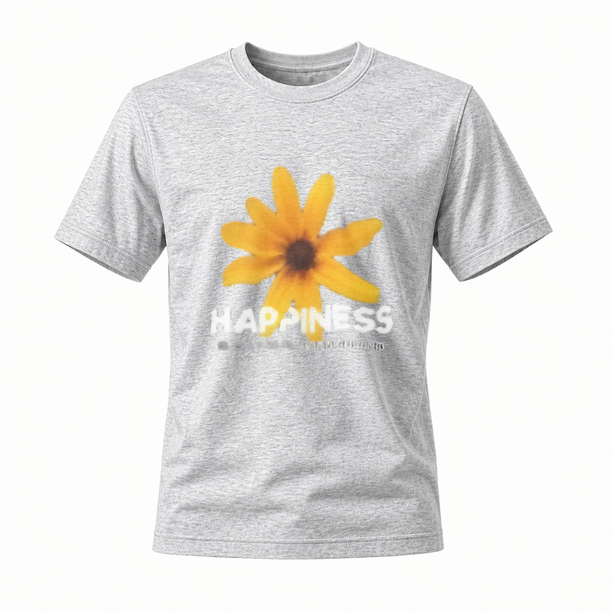 Happiness Flower Print Men's T-Shirt Summer Casual Wear - Image 3
