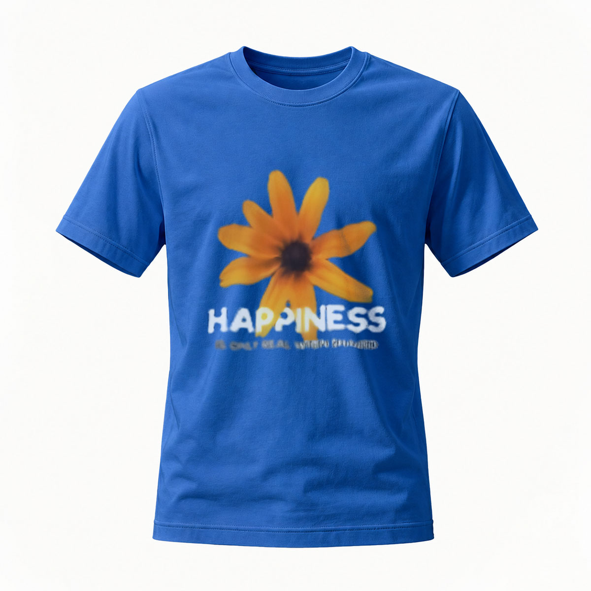 Happiness Flower Print Men's T-Shirt Summer Casual Wear - Image 4