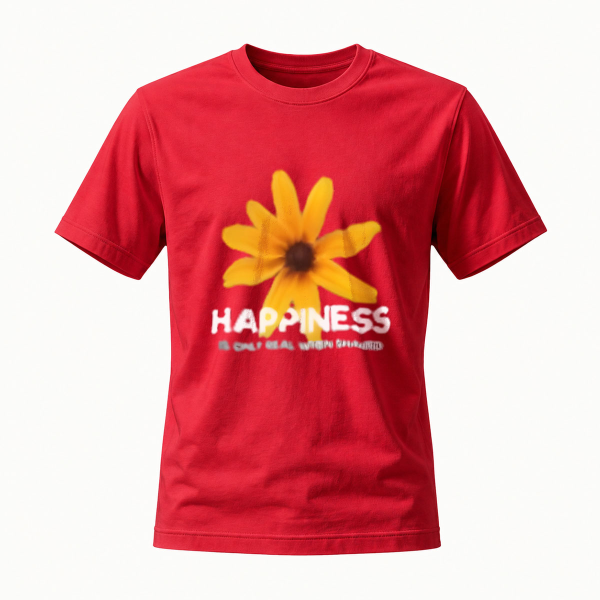Happiness Flower Print Men's T-Shirt Summer Casual Wear - Image 5