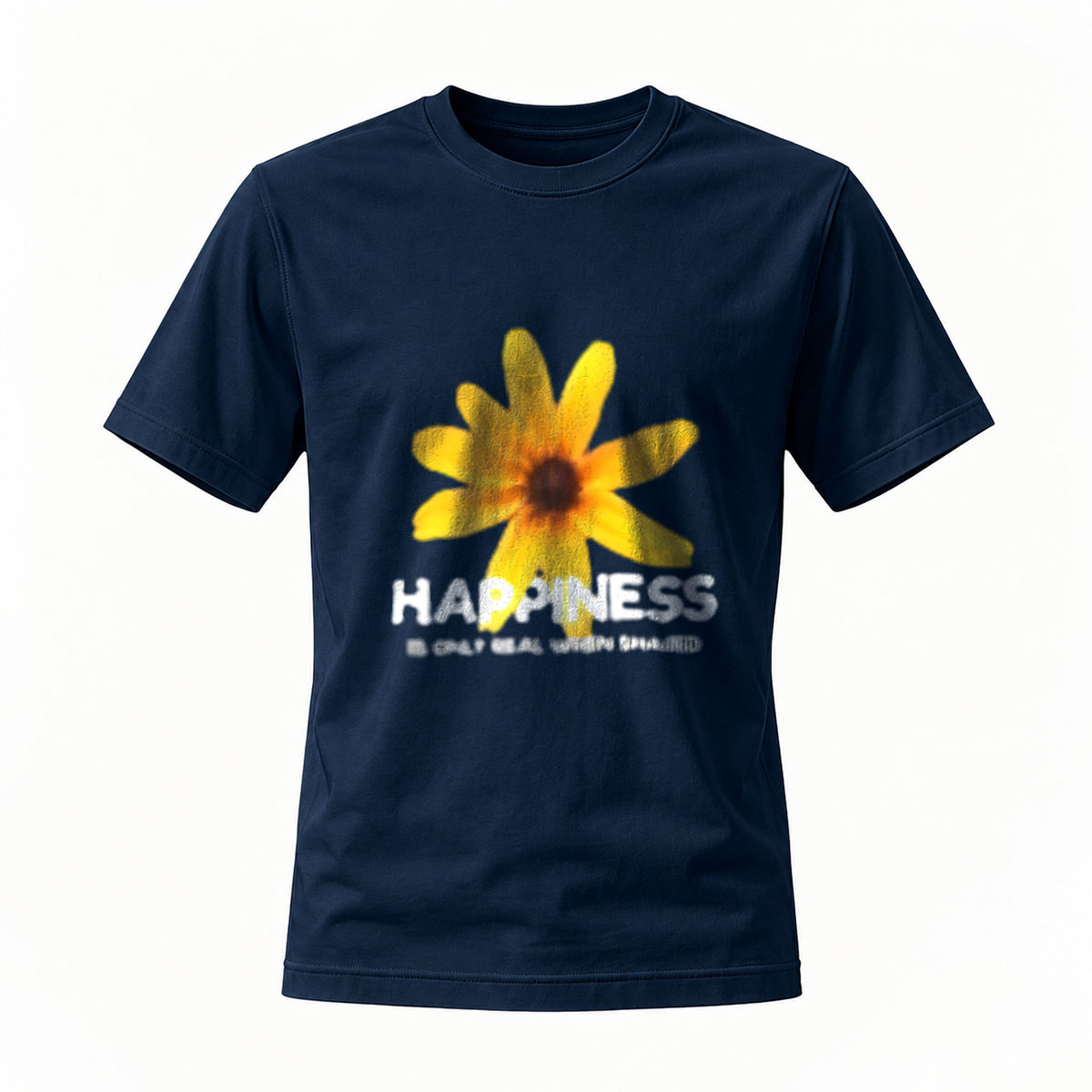Happiness Flower Print Men's T-Shirt Summer Casual Wear - Image 7