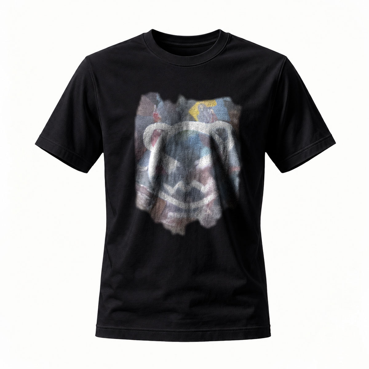 Men's Black T-Shirt Abstract Elephant Art Print Gift Wear