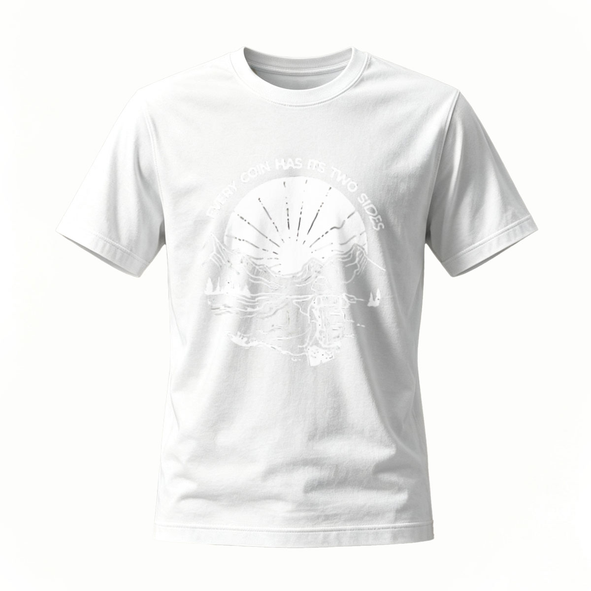 Every Coin Has Two Sides Skull Design Men's T-Shirt - Image 2