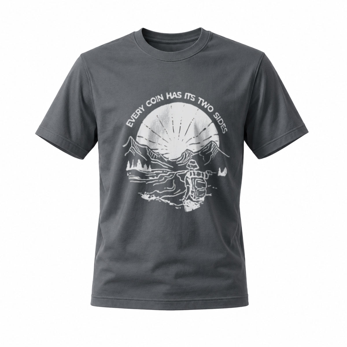 Every Coin Has Two Sides Skull Design Men's T-Shirt - Image 6
