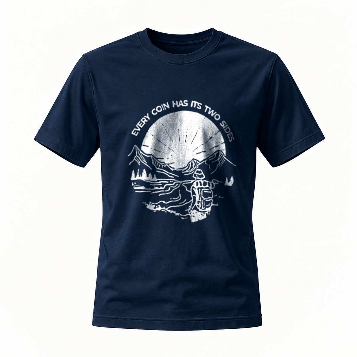 Every Coin Has Two Sides Skull Design Men's T-Shirt - Image 7