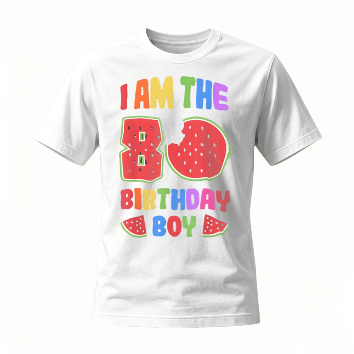 I Am The 80th Birthday Boy Watermelon T-Shirt Men's - Image 2