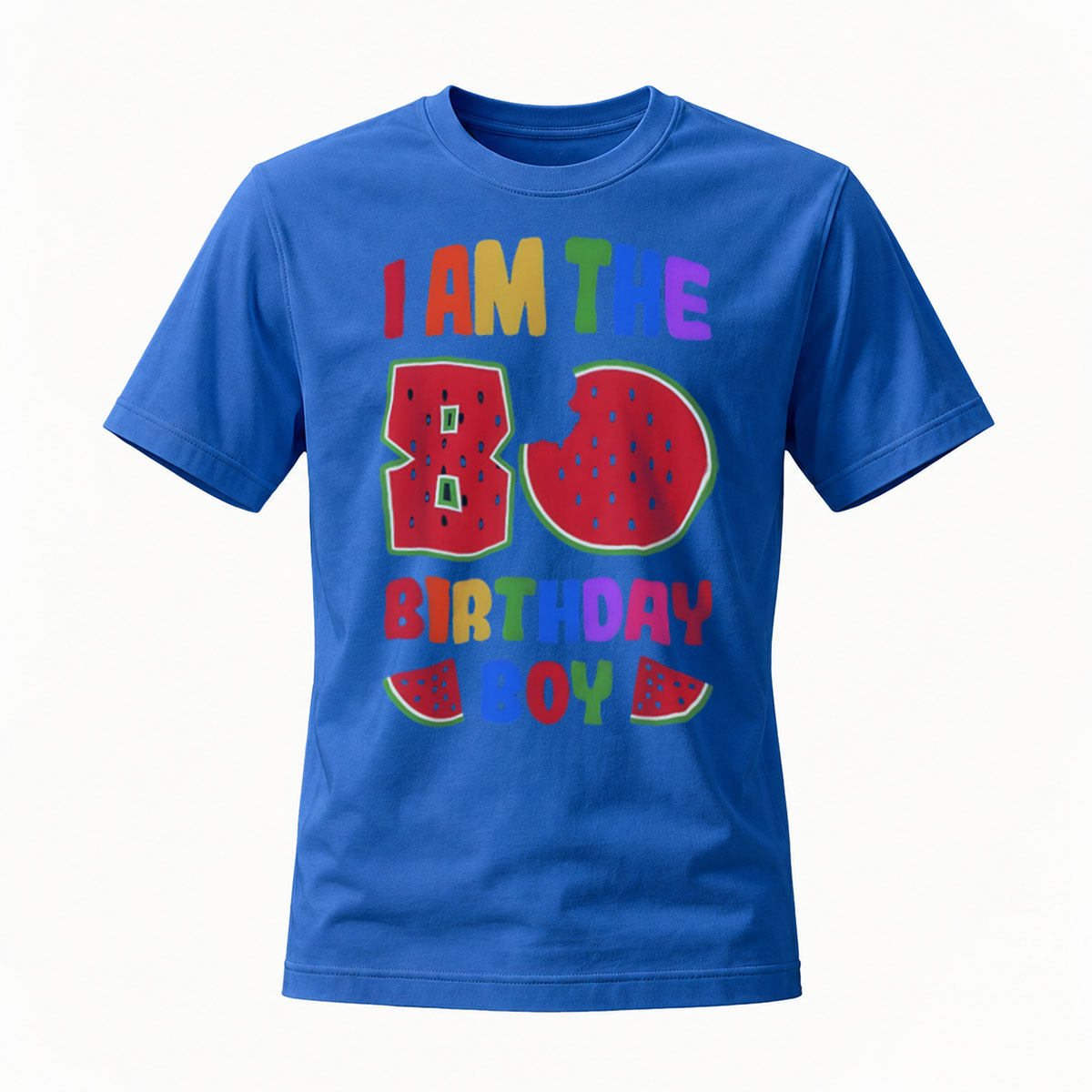 I Am The 80th Birthday Boy Watermelon T-Shirt Men's - Image 4