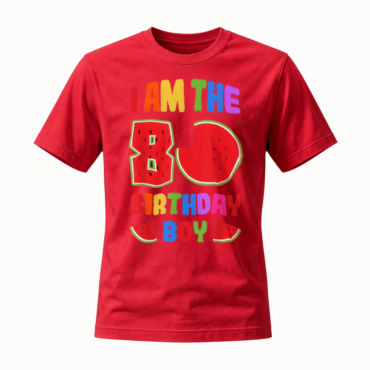 I Am The 80th Birthday Boy Watermelon T-Shirt Men's - Image 5