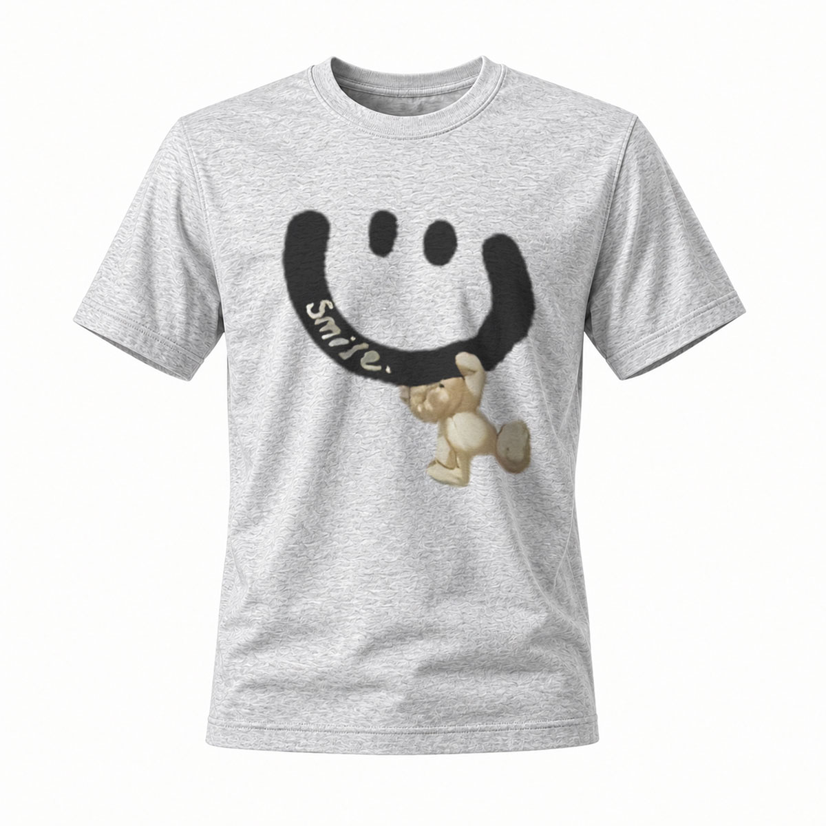 Smile Bear Print Men's T-Shirt Gift Casual Wear - Image 3