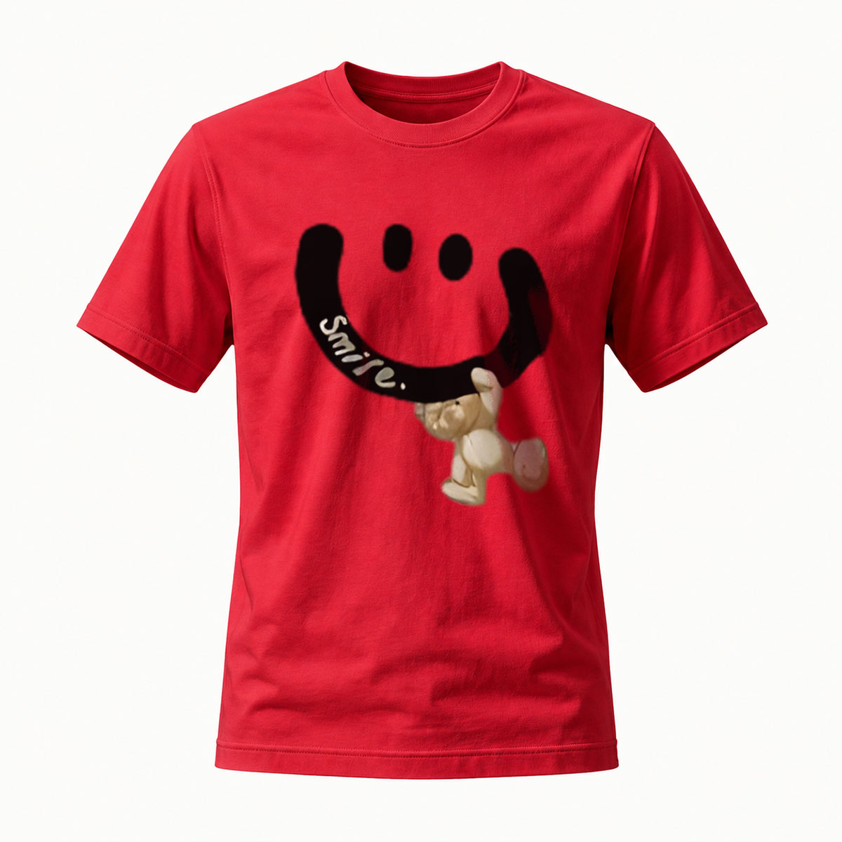 Smile Bear Print Men's T-Shirt Gift Casual Wear - Image 5