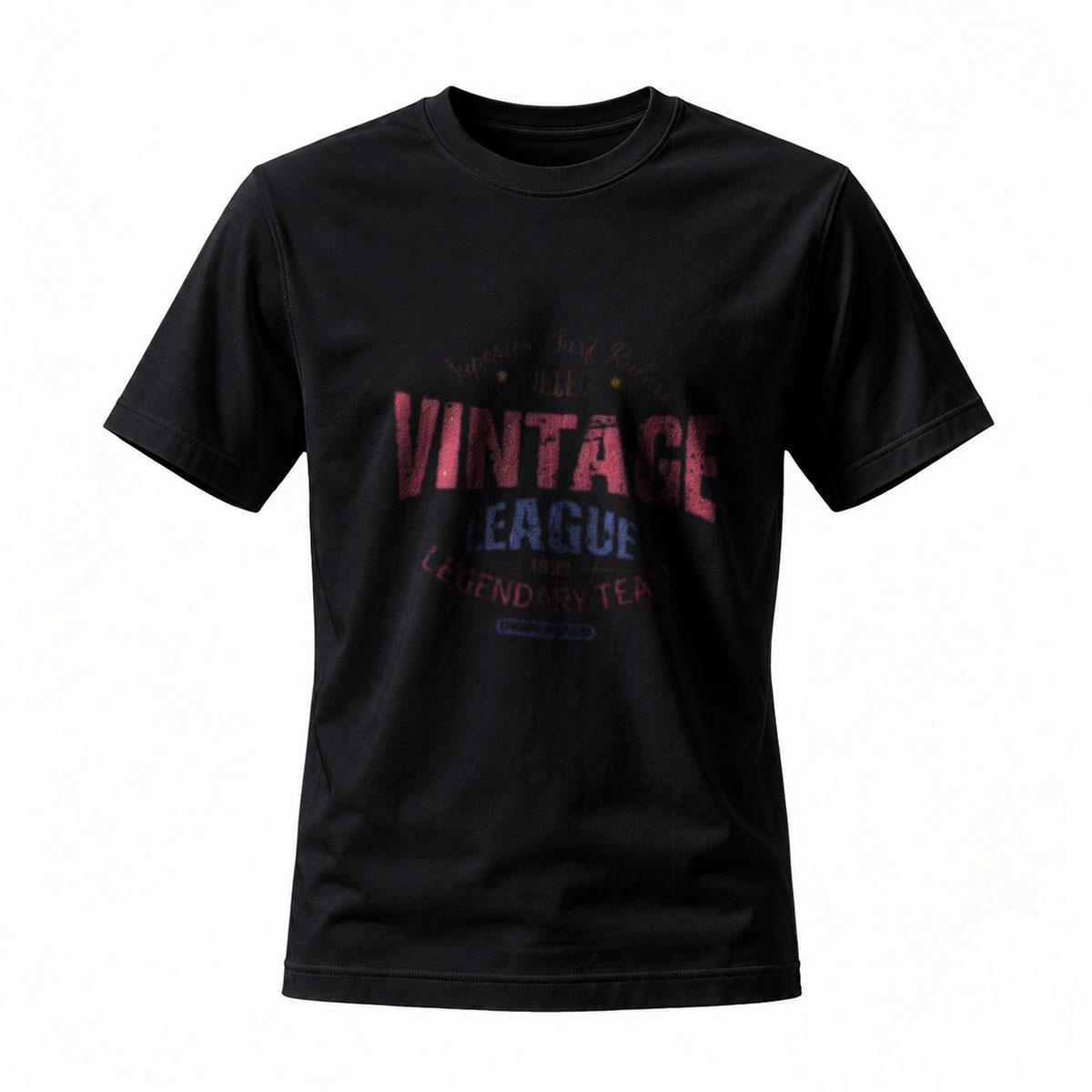 Vintage League Baseball T-Shirt Men's Classic Casual Wear