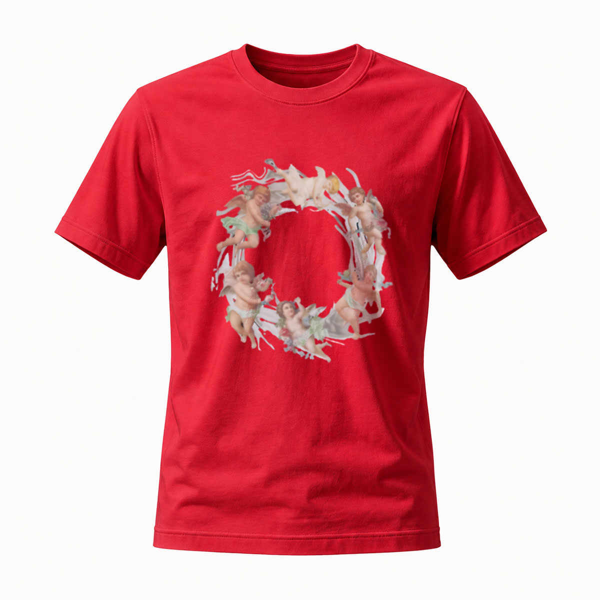 Black T-Shirt with Abstract Circular Print Men's Fashion Gift Wear - Image 5