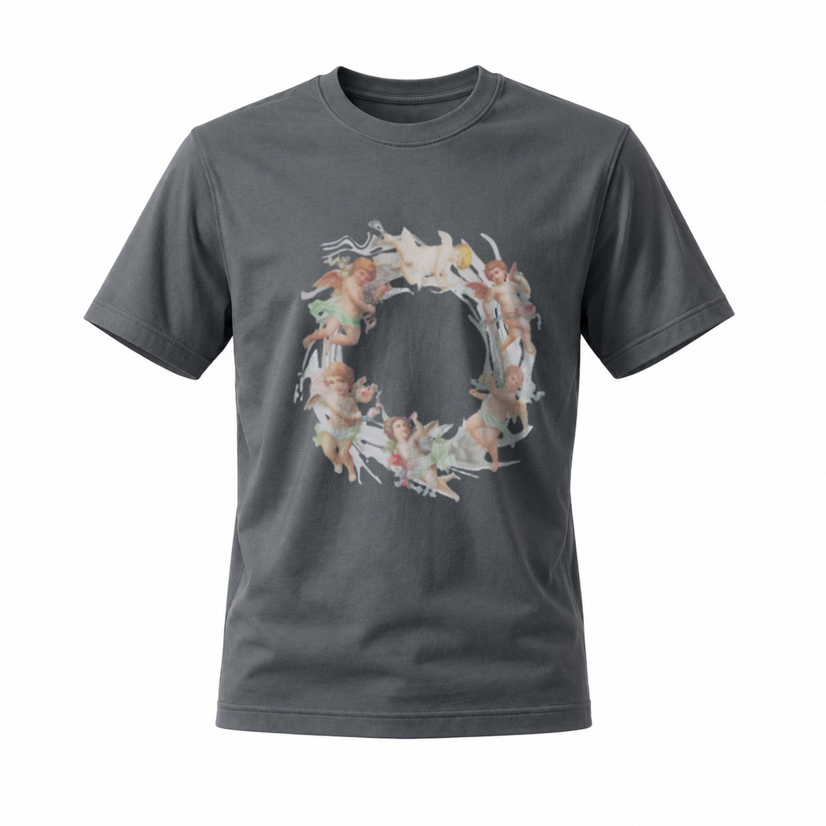 Black T-Shirt with Abstract Circular Print Men's Fashion Gift Wear - Image 6