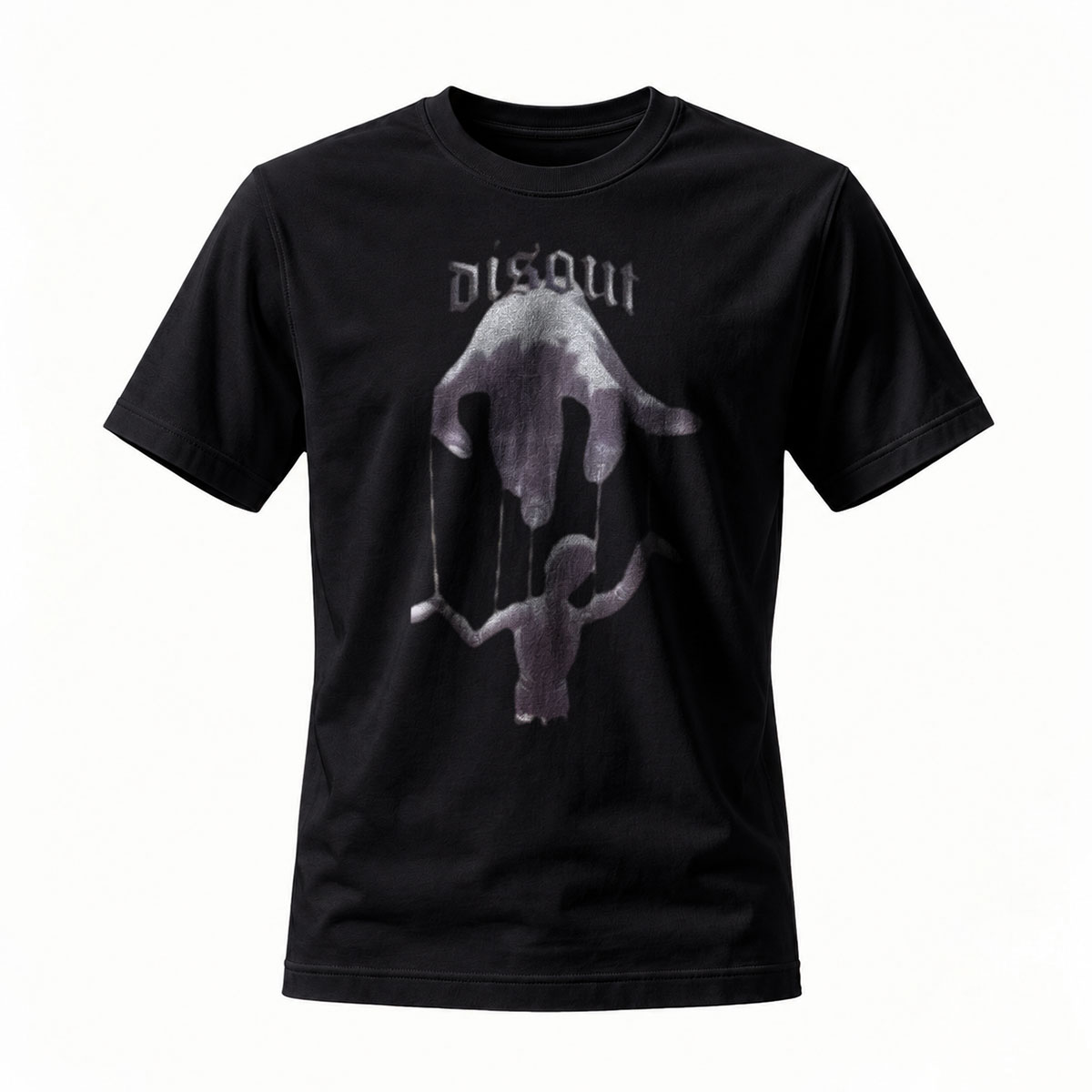 Disout Puppet Hand T-Shirt Men's Black Gothic Metal Band Shirt