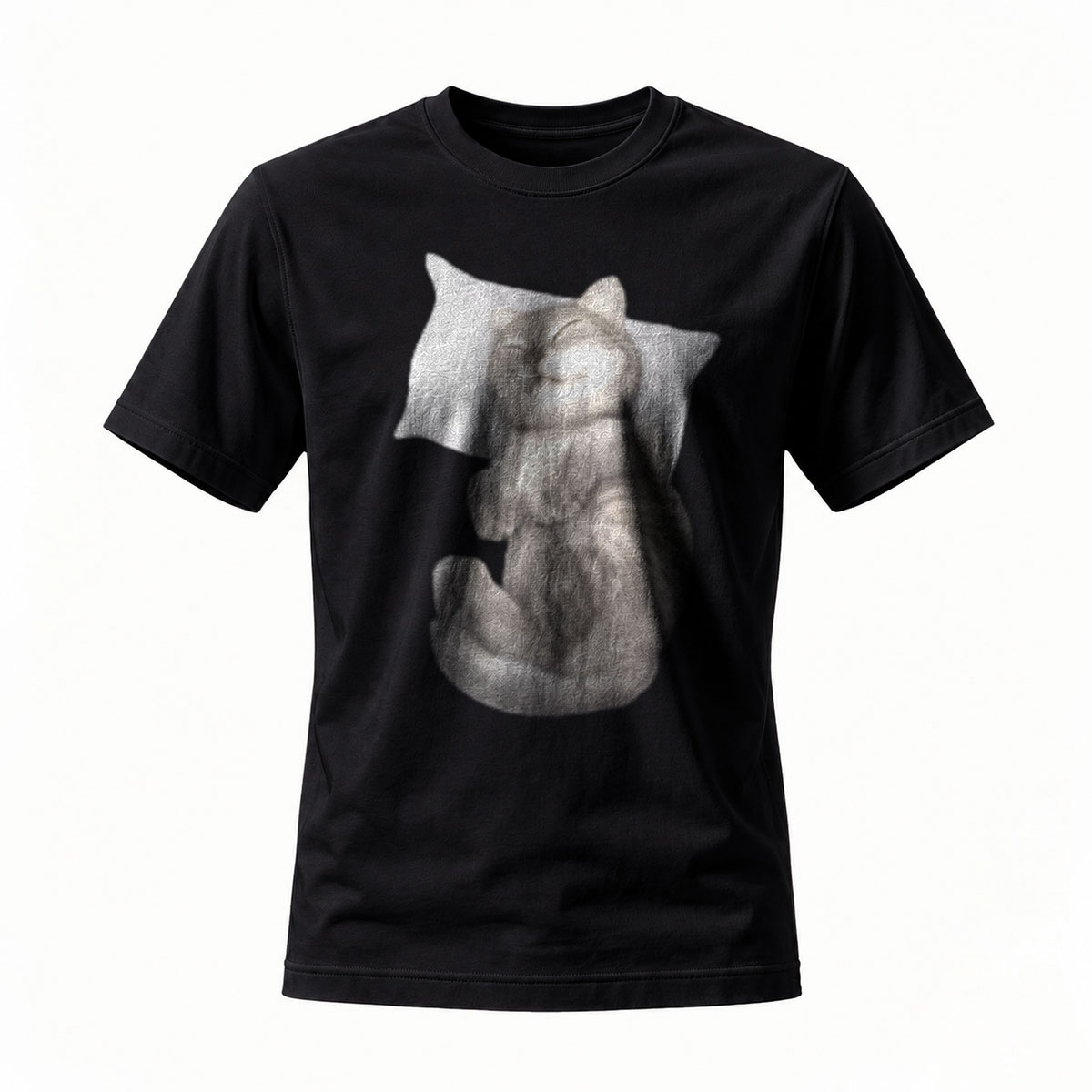 Cute Sleeping Cat Print Men's T-Shirt Gift for Cat Lovers