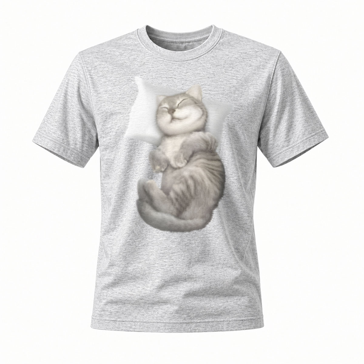 Cute Sleeping Cat Print Men's T-Shirt Gift for Cat Lovers - Image 3
