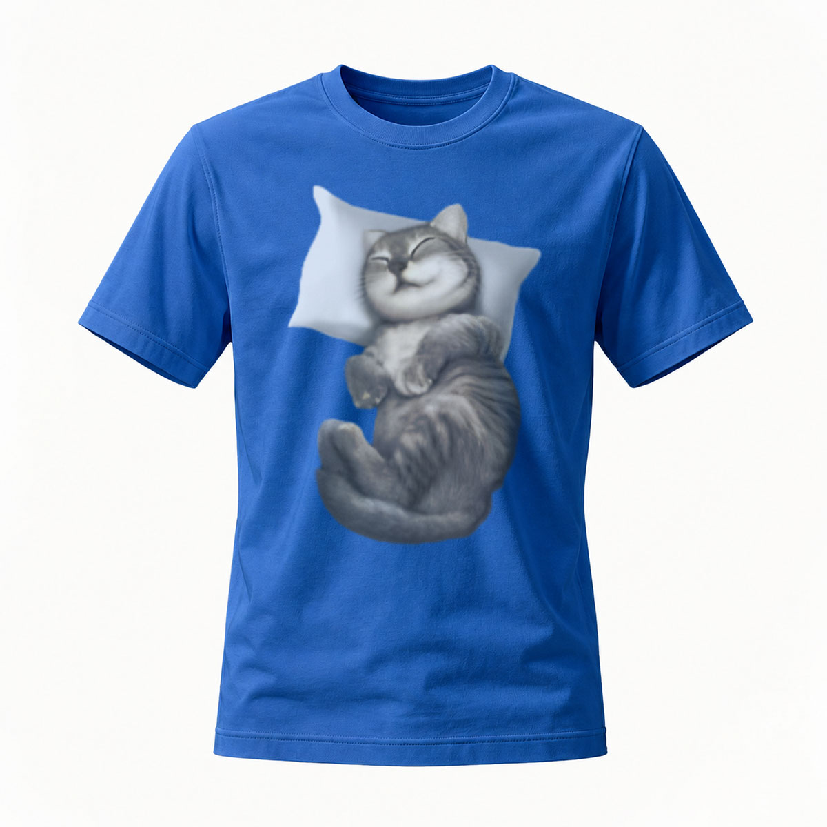 Cute Sleeping Cat Print Men's T-Shirt Gift for Cat Lovers - Image 4