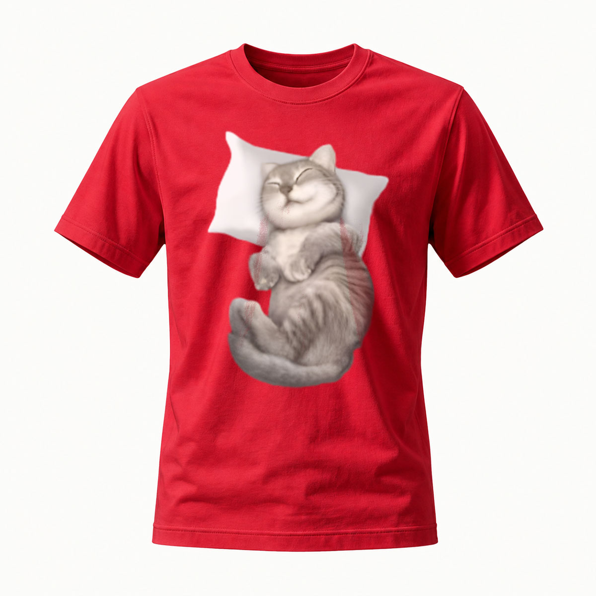 Cute Sleeping Cat Print Men's T-Shirt Gift for Cat Lovers - Image 5