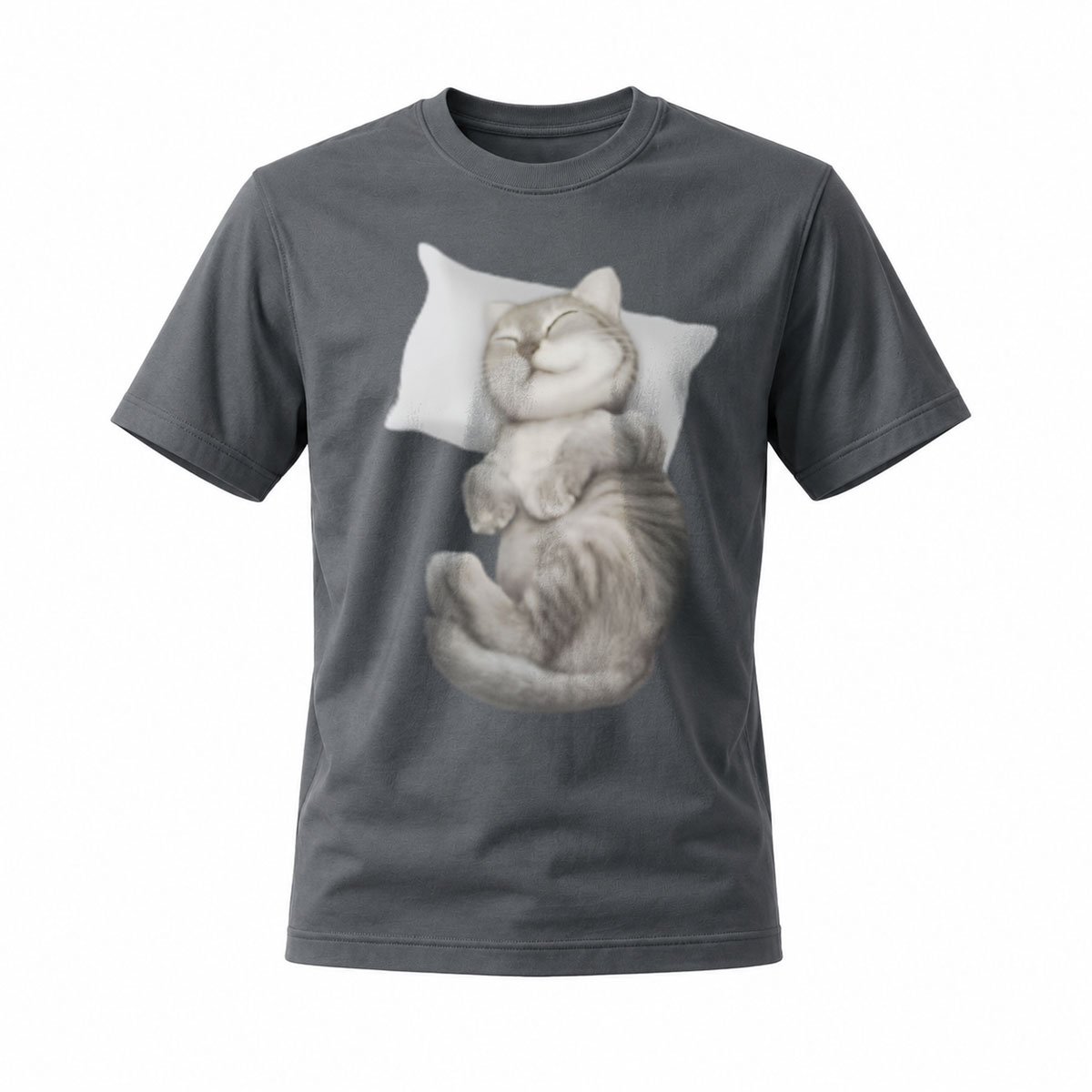 Cute Sleeping Cat Print Men's T-Shirt Gift for Cat Lovers - Image 6