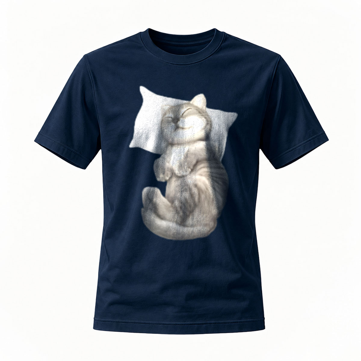 Cute Sleeping Cat Print Men's T-Shirt Gift for Cat Lovers - Image 7