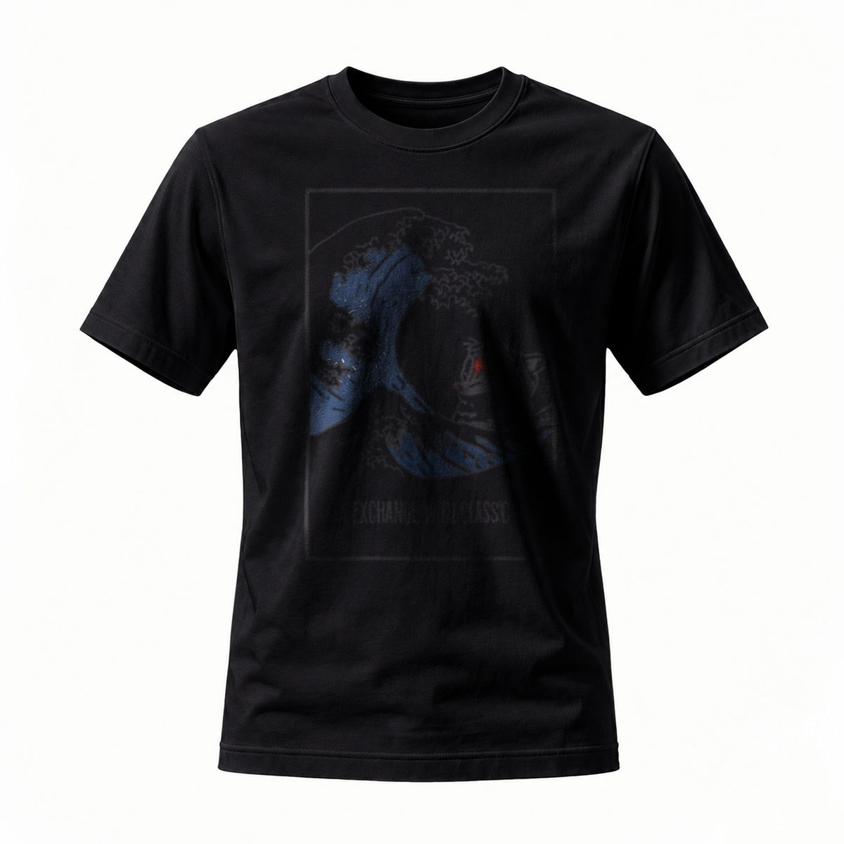Men's Black T-Shirt The Great Wave Art Design Gift Wear