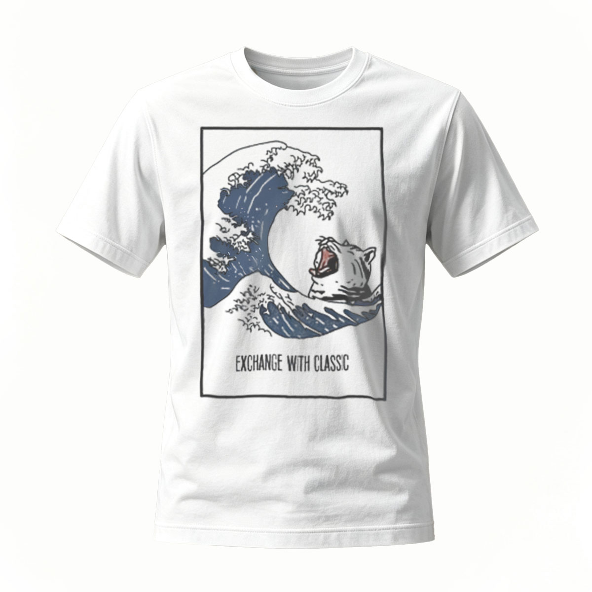 Men's Black T-Shirt The Great Wave Art Design Gift Wear - Image 2