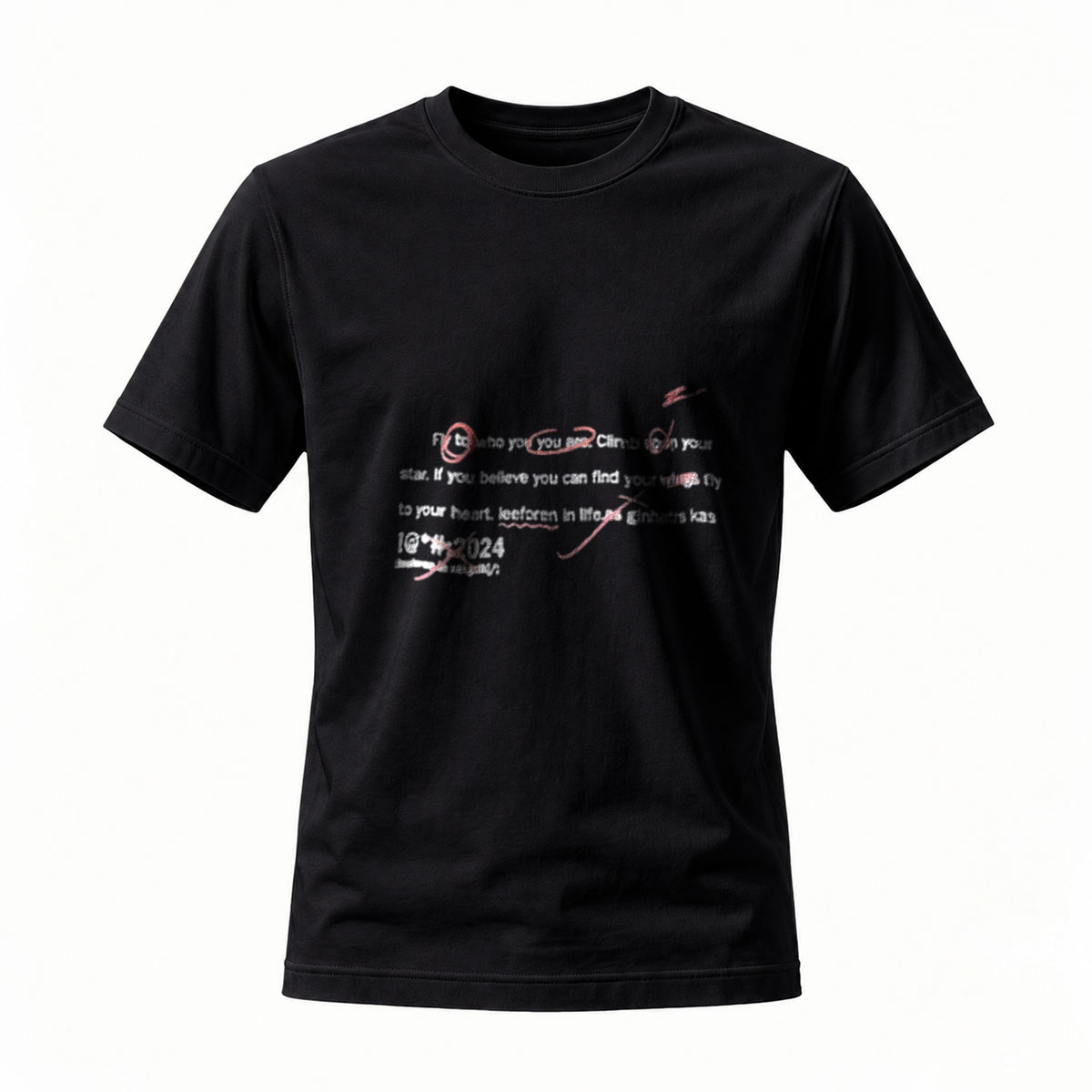 Men's Black T-Shirt Inspirational Quote 2024 Gift Wear