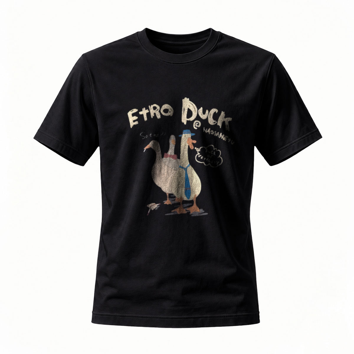 Retro Duck Print T-Shirt Men's Casual Fashion Gift Wear