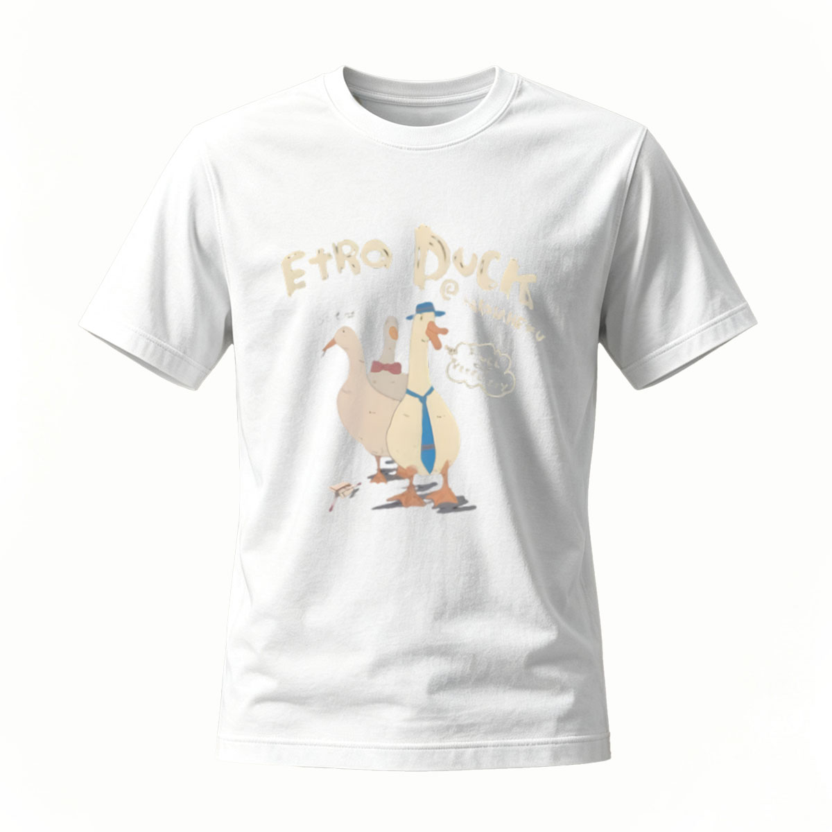 Retro Duck Print T-Shirt Men's Casual Fashion Gift Wear - Image 2