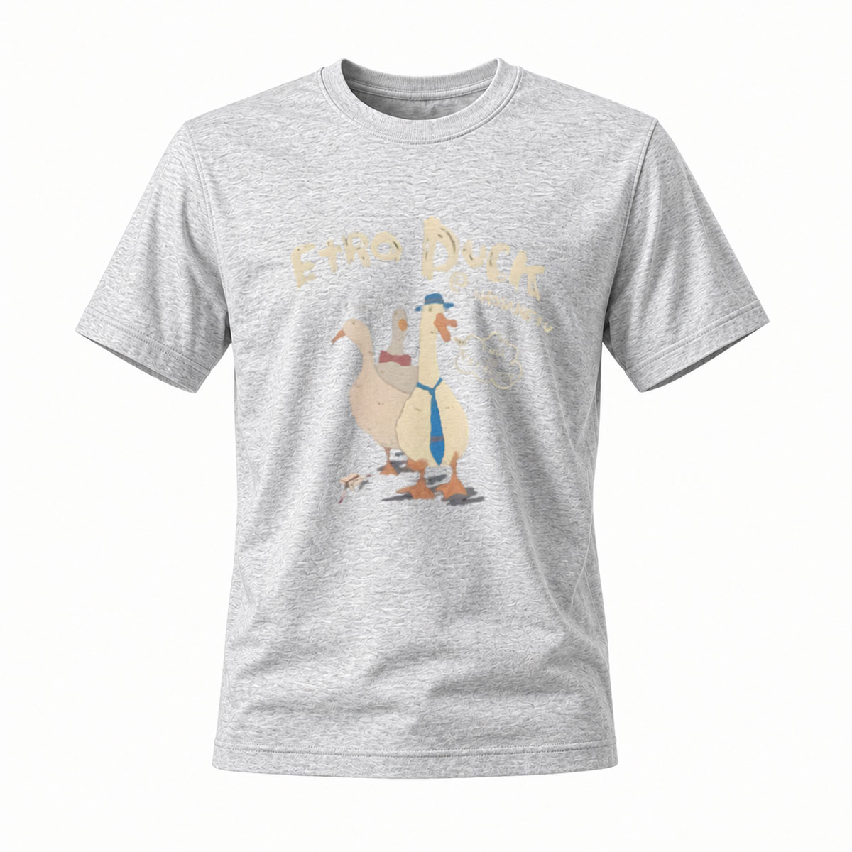 Retro Duck Print T-Shirt Men's Casual Fashion Gift Wear - Image 3