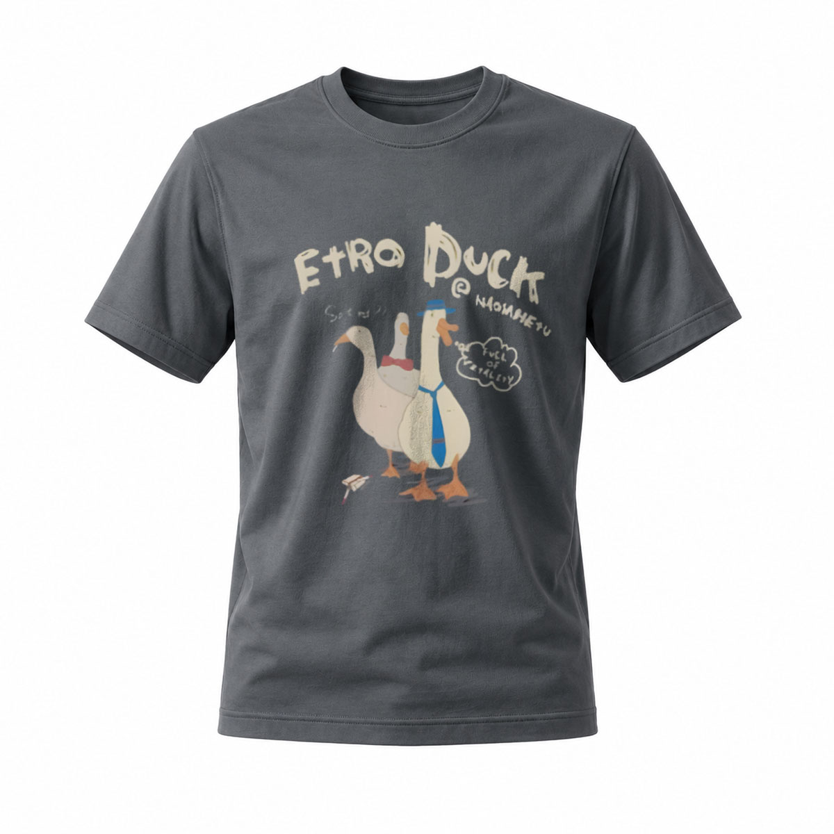 Retro Duck Print T-Shirt Men's Casual Fashion Gift Wear - Image 6