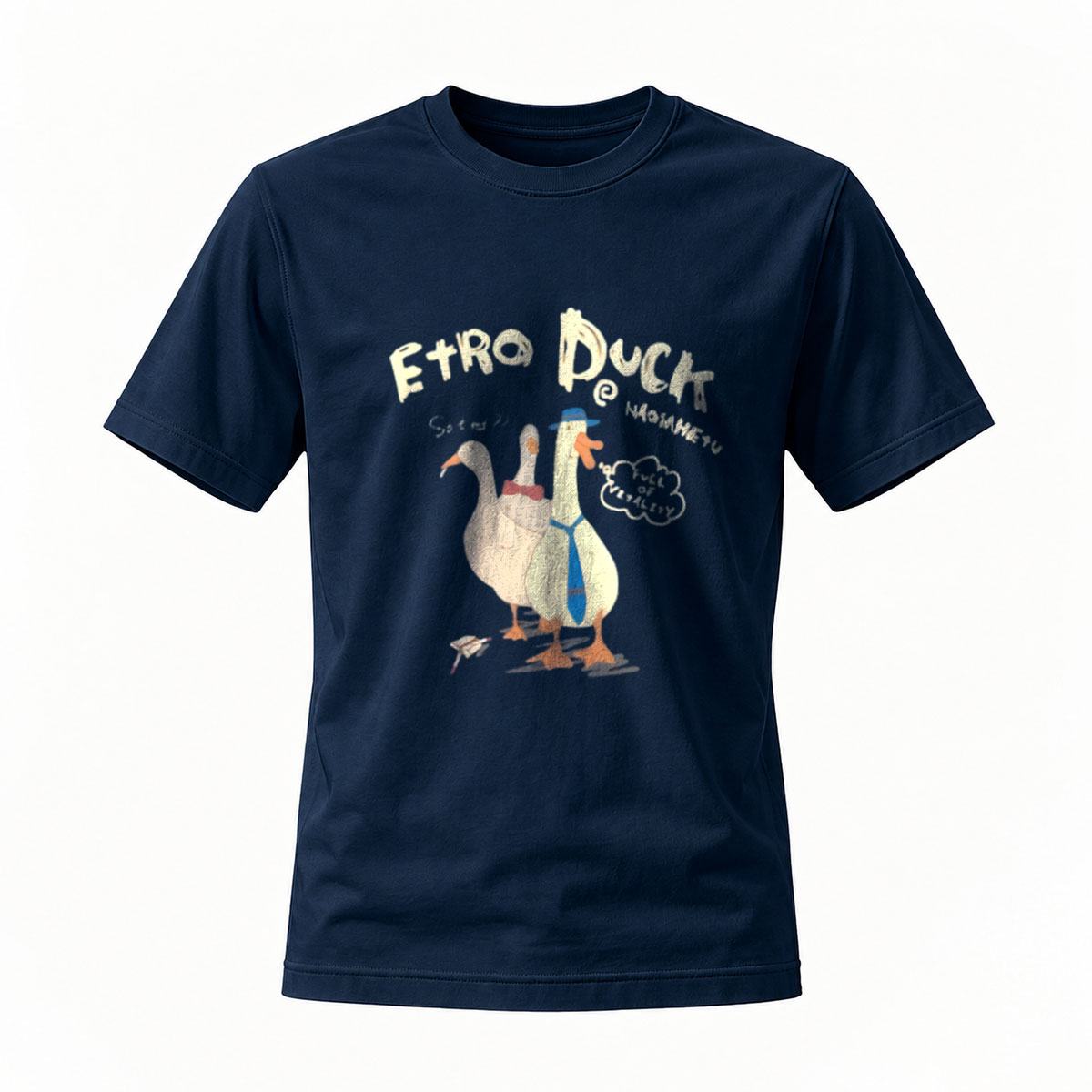 Retro Duck Print T-Shirt Men's Casual Fashion Gift Wear - Image 7