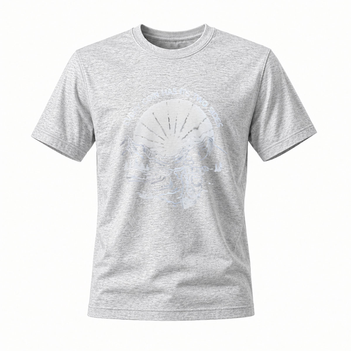Alien Head Design T-Shirt Men's Black Graphic Tee Every Coin Has Two Sides - Image 3
