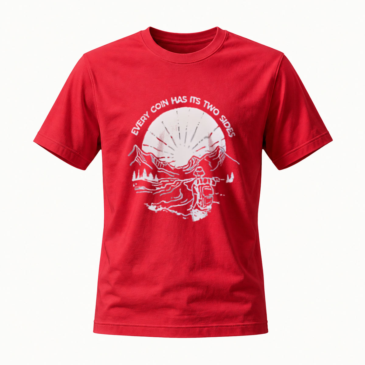 Alien Head Design T-Shirt Men's Black Graphic Tee Every Coin Has Two Sides - Image 5