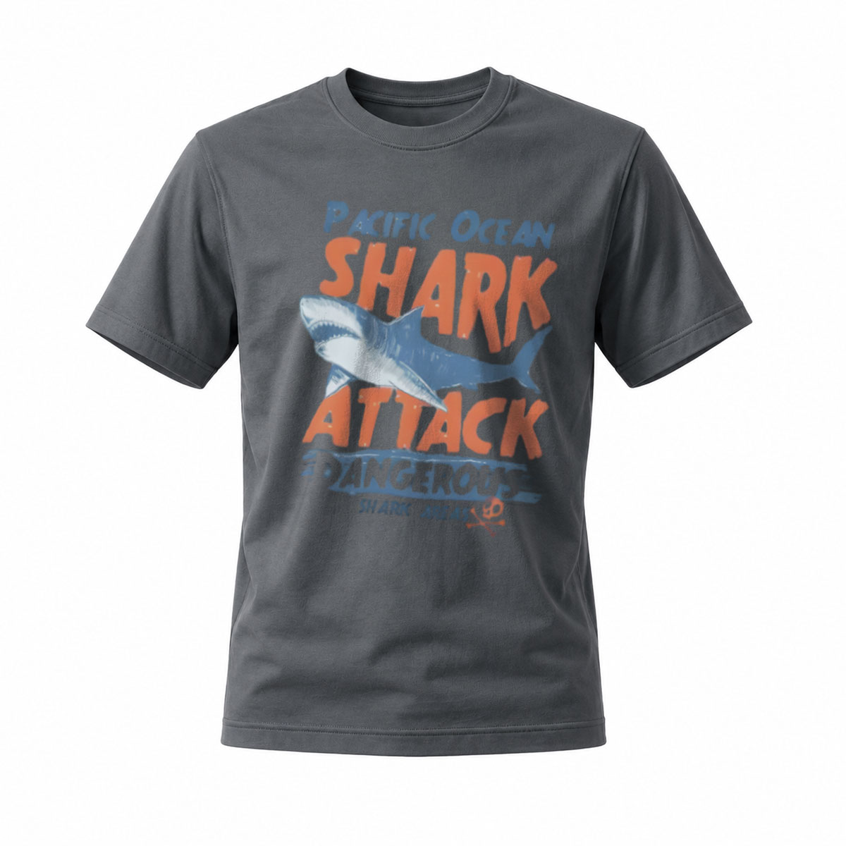 Pacific Ocean Shark Attack Men's T-Shirt Dangerous Areas Design - Image 6