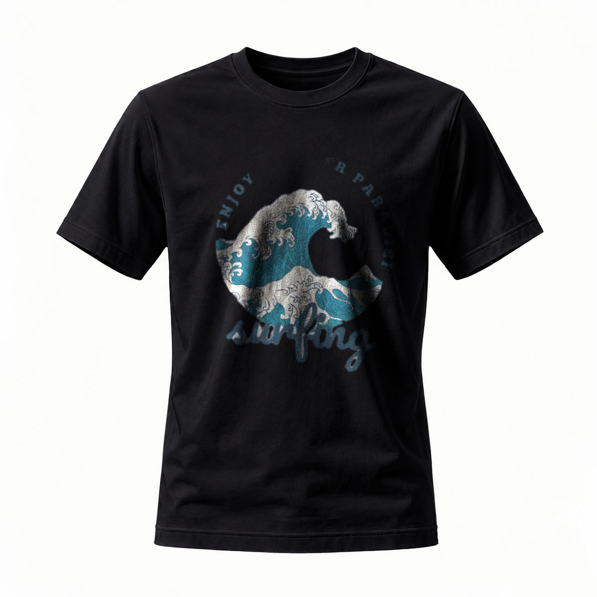 Men's Surfing Wave Graphic T-Shirt Enjoy Ocean Adventure