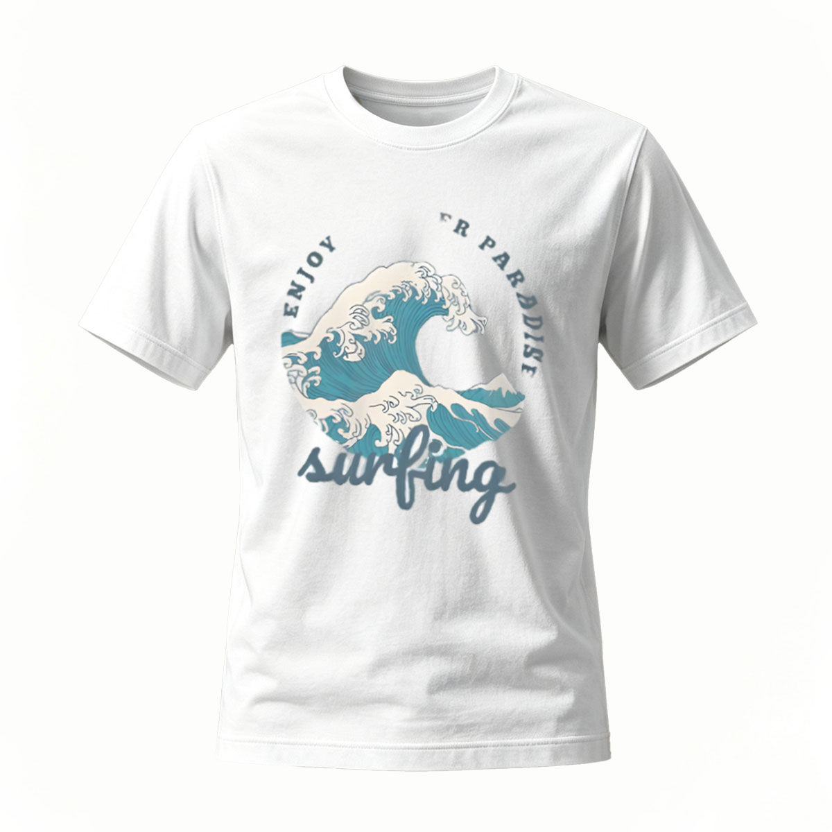 Men's Surfing Wave Graphic T-Shirt Enjoy Ocean Adventure - Image 2