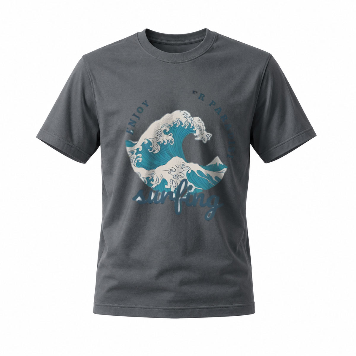 Men's Surfing Wave Graphic T-Shirt Enjoy Ocean Adventure - Image 6