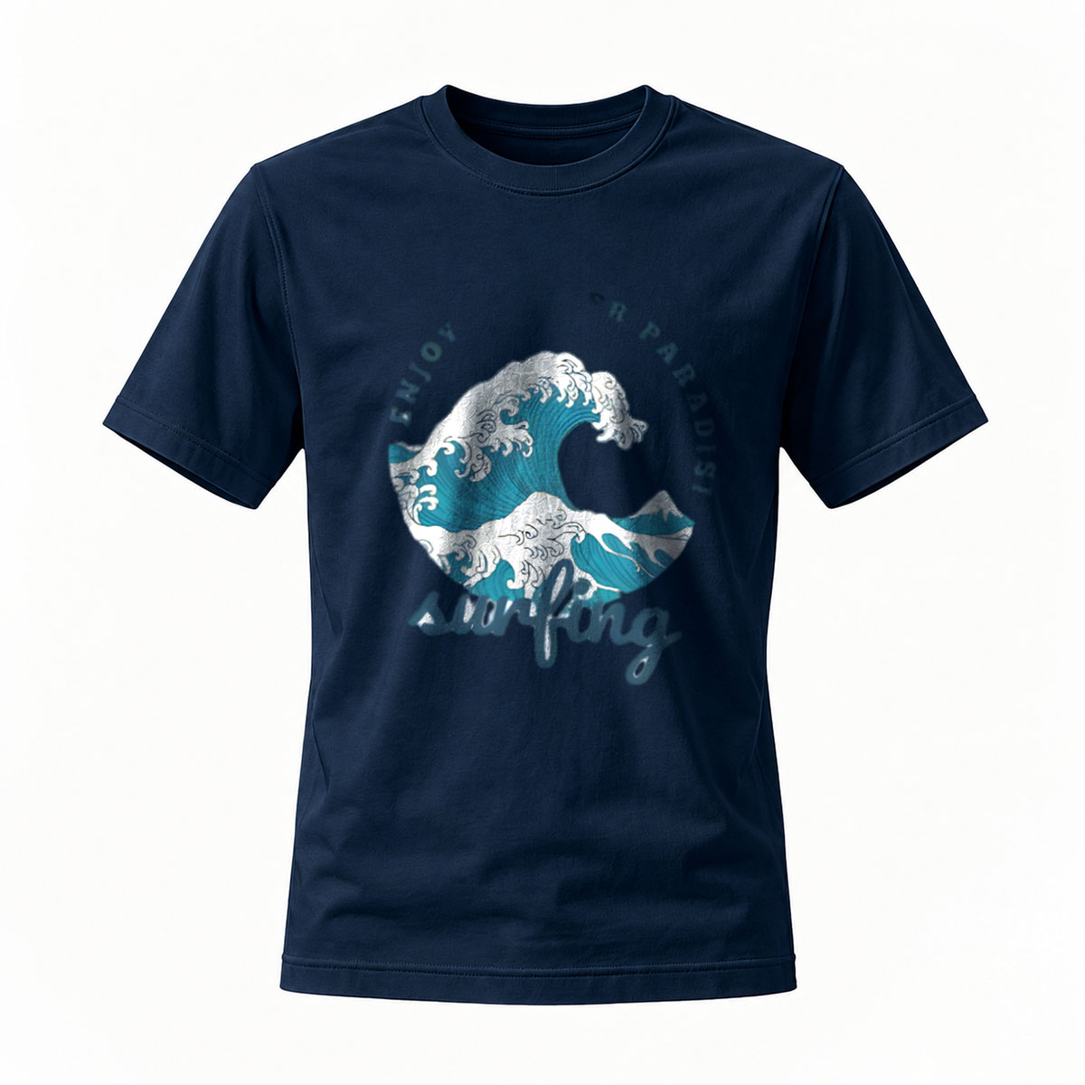 Men's Surfing Wave Graphic T-Shirt Enjoy Ocean Adventure - Image 7
