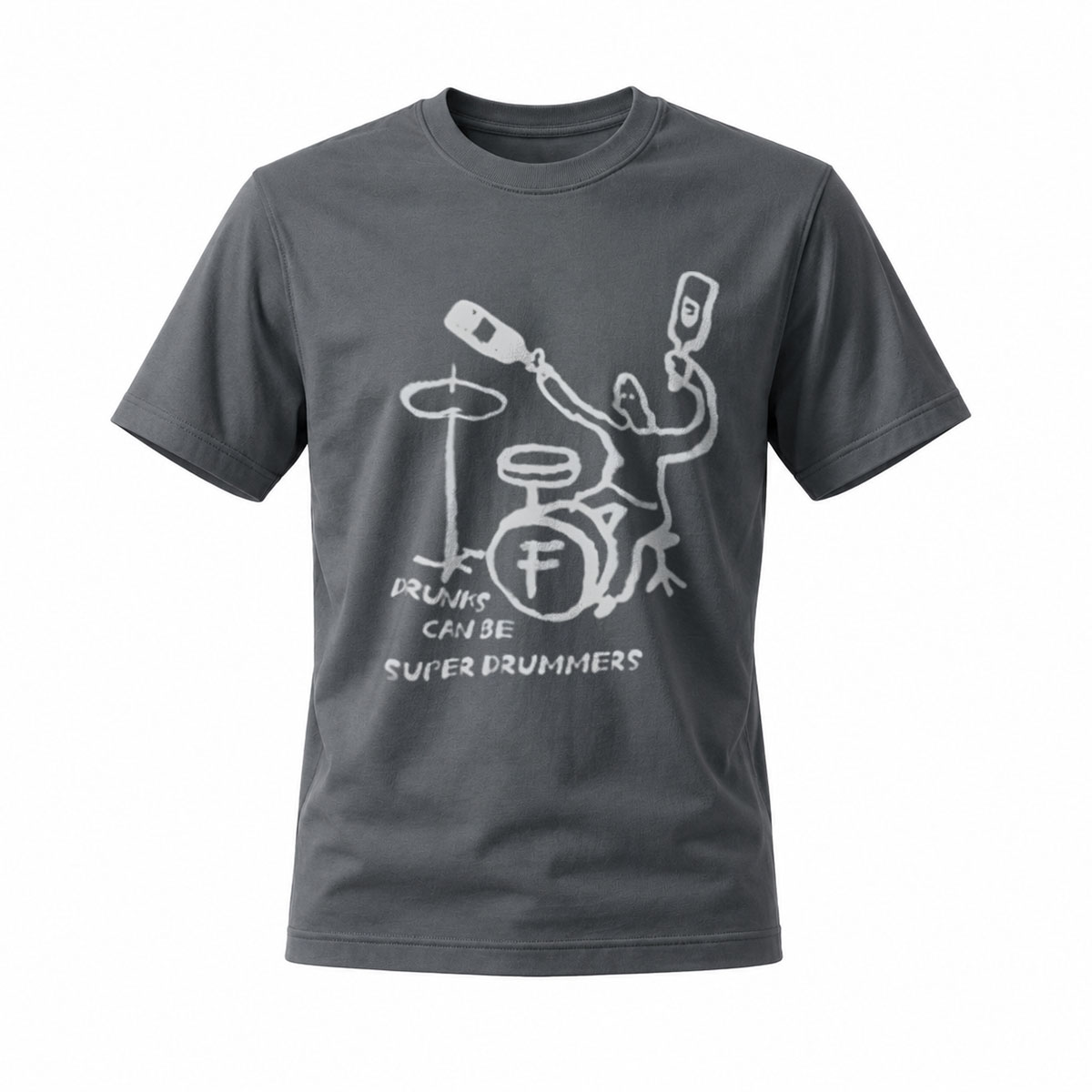 Drunks Can Be Super Drummers T-Shirt Men's Funny Music Shirt - Image 6