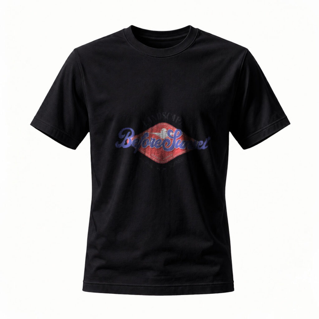 Before Sunset Vintage Logo Black T-Shirt Men's Casual Wear