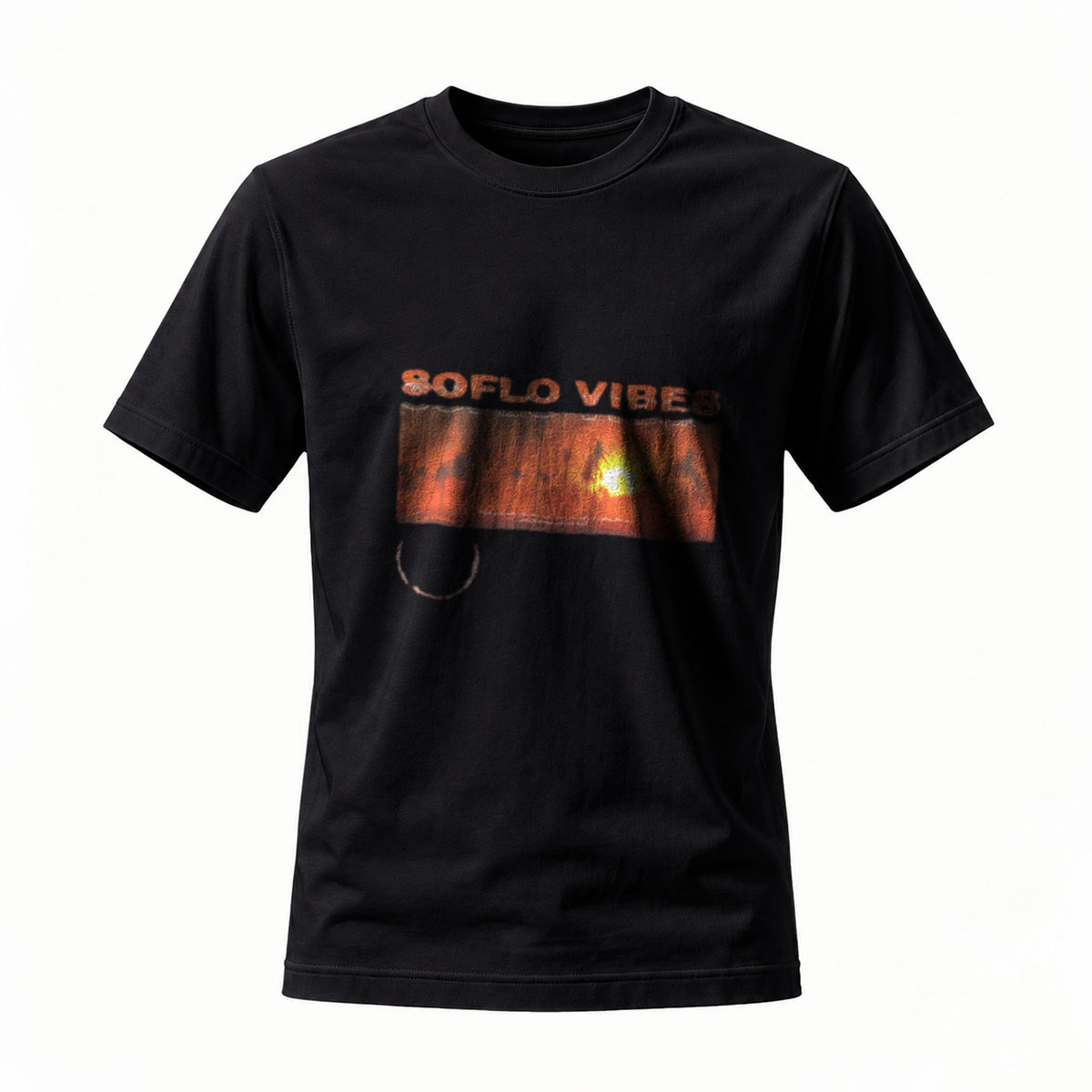 Soflo Vibes Wood Fire Design T-Shirt Men's Casual Wear
