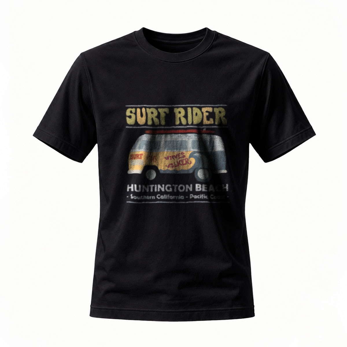 Surf Rider Huntington Beach Vintage Van T-Shirt Men's Casual Wear