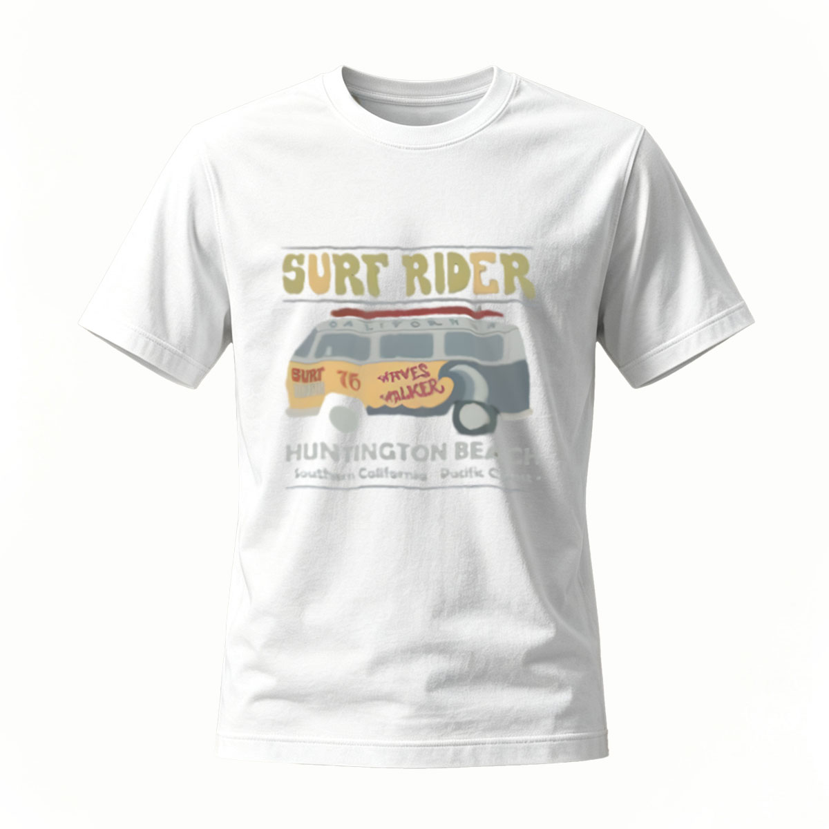 Surf Rider Huntington Beach Vintage Van T-Shirt Men's Casual Wear - Image 2