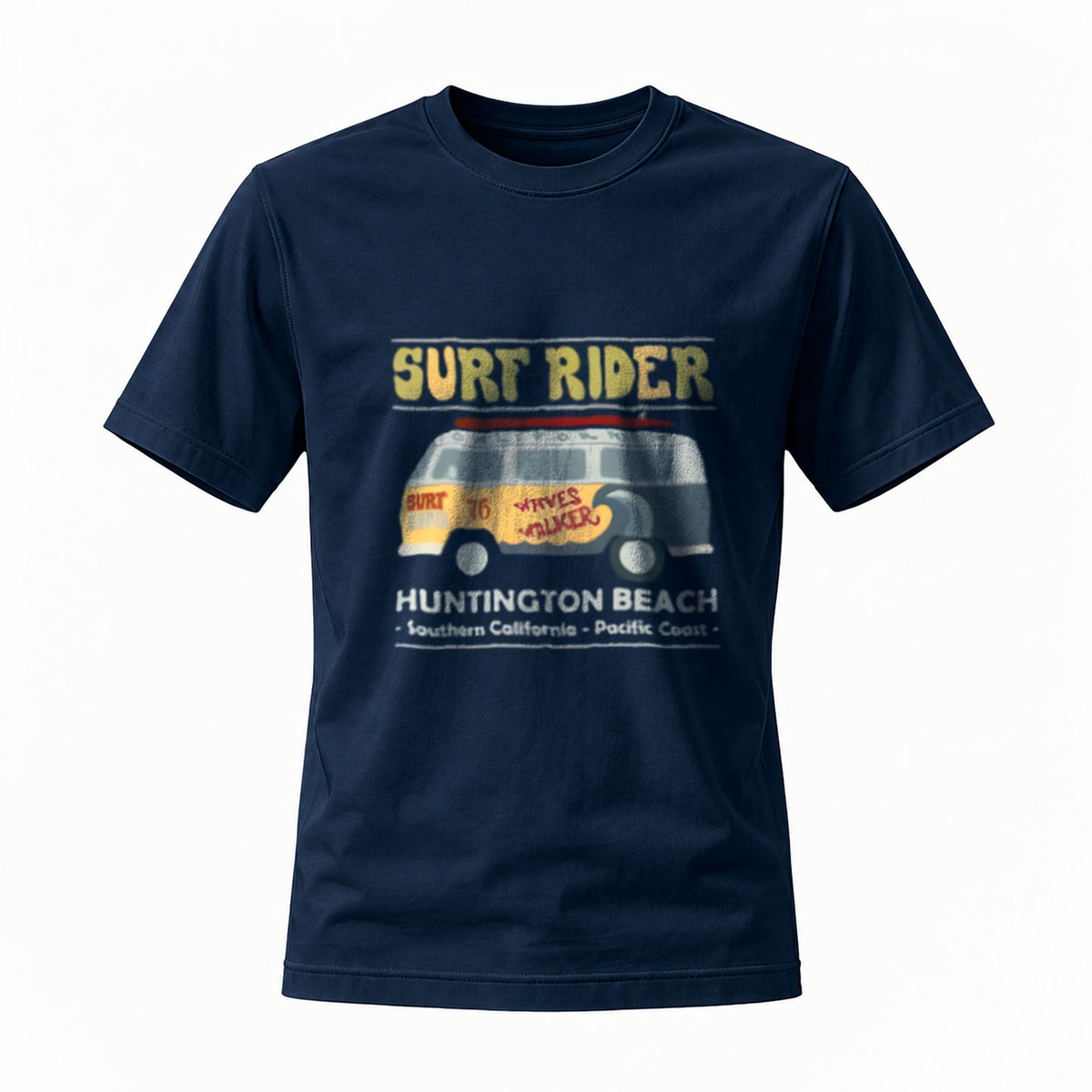 Surf Rider Huntington Beach Vintage Van T-Shirt Men's Casual Wear - Image 7
