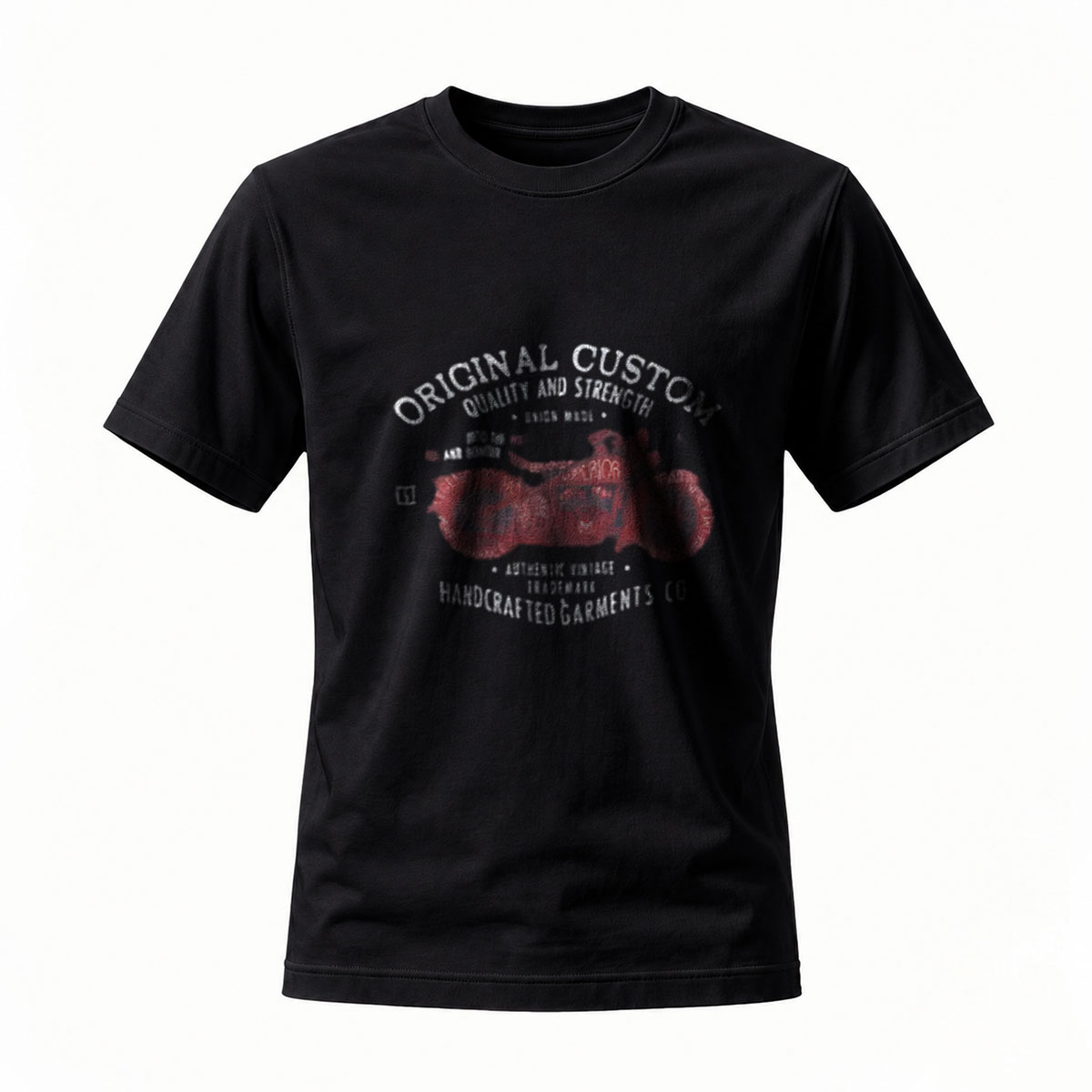 Original Custom Motorcycle T-Shirt Men's Black Graphic Tee